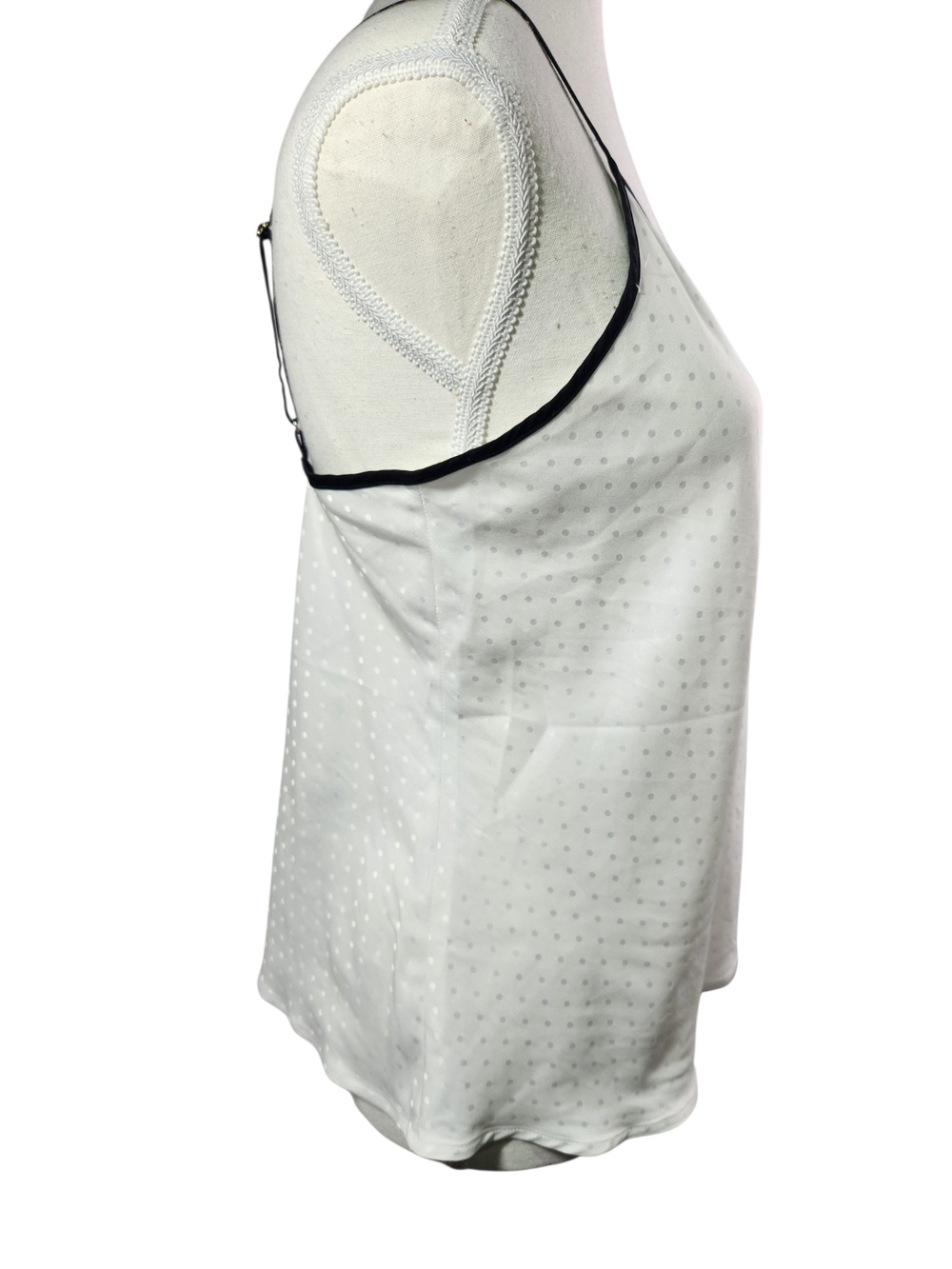 Kate Spade New York "Mrs" Satin PJ Cami Top Sm White Swiss Dot Bridal Sleepwear - Picture 3 of 14